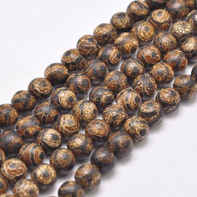 Tibetan Style 3-Eye dZi Beads Strands X-G-P229-A-03-8mm-1