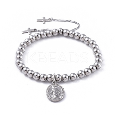 Tarnish Resistant Adjustable 304 Stainless Steel Slider Bracelets BJEW-JB04545-01-1