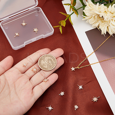 12Pcs 6 Styke Long-Lasting Plated Brass Micro Pave Clear Cubic Zirconia Charms KK-BBC0001-62-1