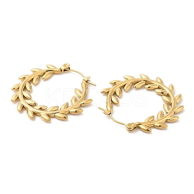Ion Plating(IP) 304 Stainless Steel Hoop Earrings for Women STAS-D084-21G-1