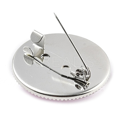 Breast Cancer Awareness Ribbon Glass Brooches JEWB-L019-01G-1
