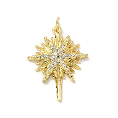 Brass Micro Pave Cubic Zirconia Pendants KK-B124-08G-02-1