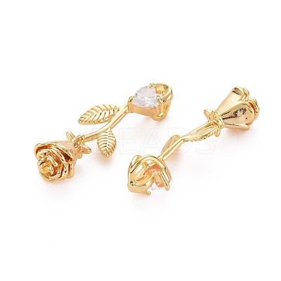 Brass Pave Clear Cubic Zirconia Pendants X-KK-S360-150-NR-1