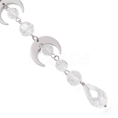 Glass Teardrop Window Hanging Suncatchers HJEW-JM04546-1