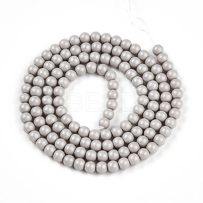 Baking Paint Pearlized Glass Pearl Bead Strands HY-N002-3mm-B05-1