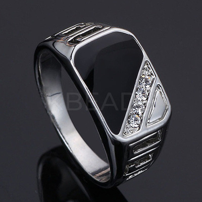 Alloy Micro Pave Cubic Zirconia Finger Rings for Men FS-WGE231C-02-1