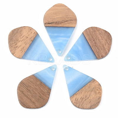 Opaque Resin & Walnut Wood Pendants RESI-S389-035A-C01-1