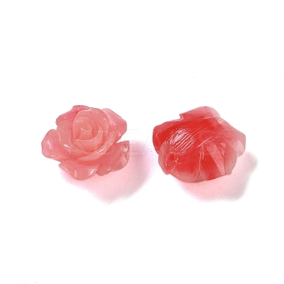 Synthetic Coral 3D Flower Rose Beads CORA-A005-14mm-1