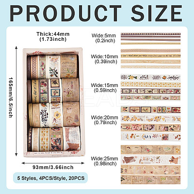 20pcs 5 Styles Scrapbooking Stickers DIY-TAC0029-03C-1