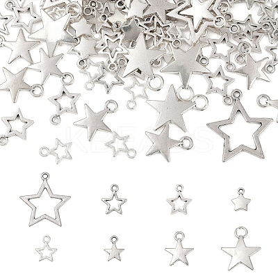 100Pcs 8 Styles Tibetan Style Alloy Pendants TIBE-YW0001-74-1