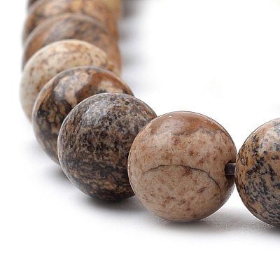 Natural Picture Jasper Beads Strands X-G-S259-27-8mm-1