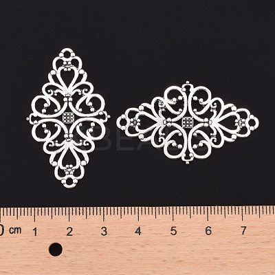 Tibetan Style Alloy Rhombus Filigree Joiners Links TIBE-5377-AS-LF-1