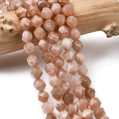 Natural Peach Moonstone Beads Strands G-Z119-A18-01-1