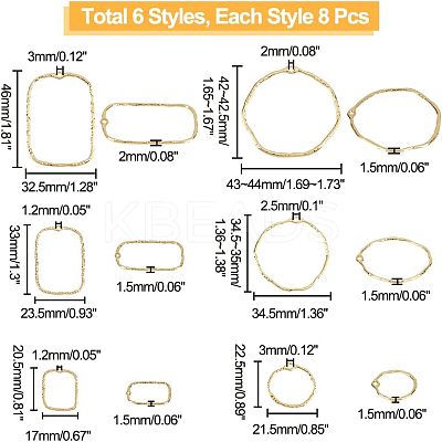 48Pcs 2 Style Alloy Open Back Bezel Pendants PALLOY-CA0002-29-1-1