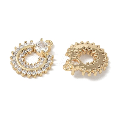 Brass Micro Pave Clear Cubic Zirconia Pendants KK-S367-09A-1