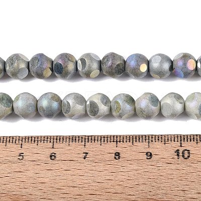 Ombre Effect Dyed Electroplate Opaque Glass Beads Strands EGLA-Q130-01A-02-1