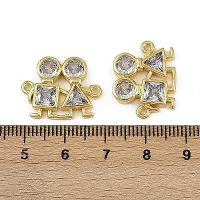 Brass Pave Clear Cubic Zirconia Couple Links KK-I358-006G-1