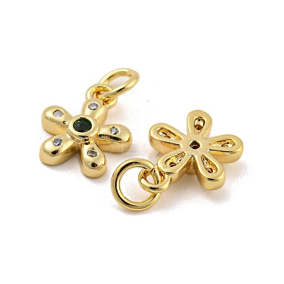 Brass Micro Pave Cubic Zirconia Pendants KK-G490-28B-G-1
