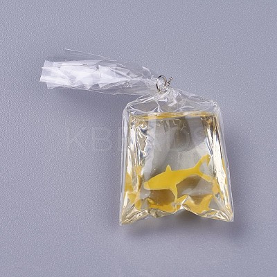 Resin Pendants LS-RESI-WH0008-10B-1
