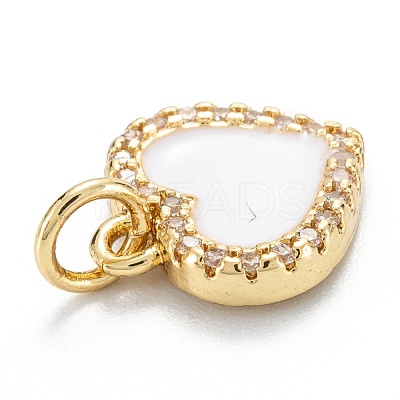 Brass Micro Pave Clear Cubic Zirconia Pendants ZIRC-M115-43G-B-1
