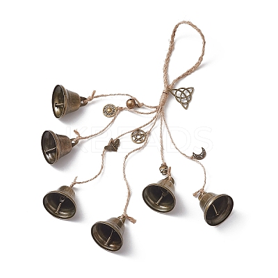 Halloween Iron & Alloy Protective Witch Bells for Doorknob Hanging Ornaments HJEW-JM01894-1