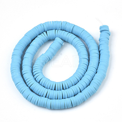 Handmade Polymer Clay Beads Strands CLAY-R089-6mm-028-1