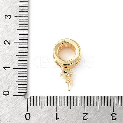 Brass Pave Cubic Zirconia Hoop Earring Findings KK-D369-02G-1