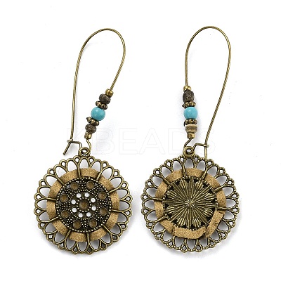 Bohemia Vintage Fower Dangle Earrings LS-EJEW-I261-01AB-1
