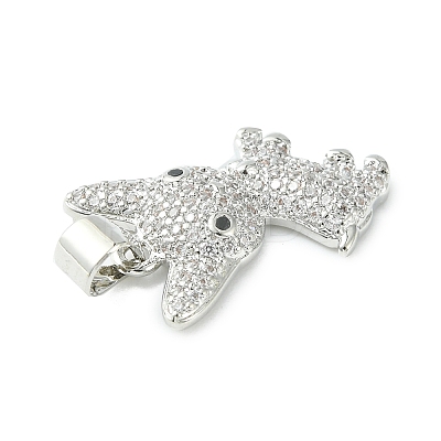 Brass Micro Pave Cubic Zirconia Pendants ZIRC-F138-03P-1