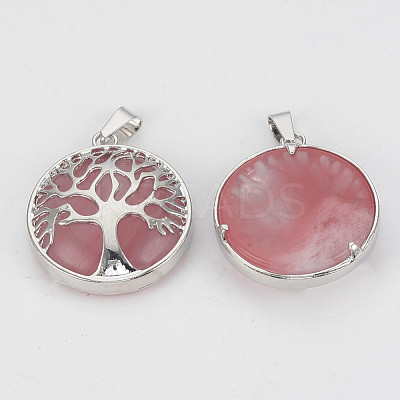 Watermelon Stone Glass Pendants G-S292-10K-P-1