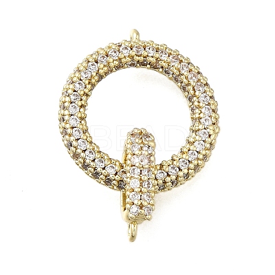 Brass Cubic Zirconia Fold Over Clasps KK-Q048-11G-1