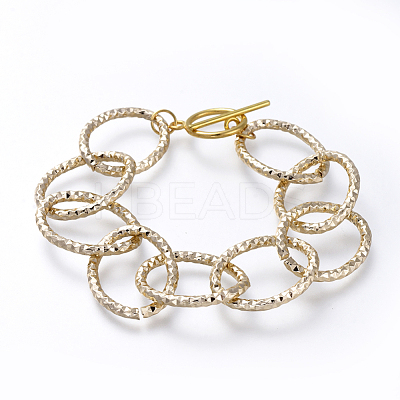 Aluminum Textured Cable Chain Bracelets & Necklaces Jewelry Sets SJEW-JS01094-03-1