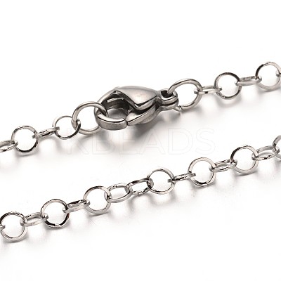 Tarnish Resistant 304 Stainless Steel Cable Chain Necklaces NJEW-N0046-02P-1