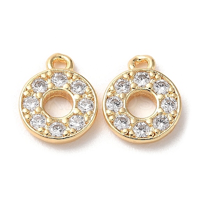 Brass Micro Pave Cubic Zirconia Charms KK-Q779-01G-1