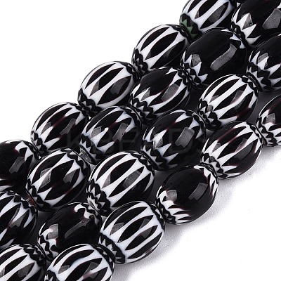 Handmade Millefiori Glass Barrel Beads LA-N002-06A-1