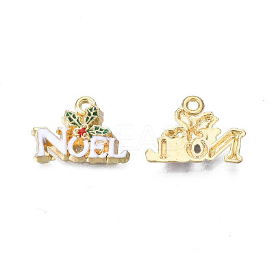 Rack Plating Alloy Enamel Pendants X-ENAM-N055-140-1