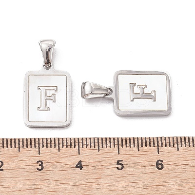 304 Stainless Steel Pave Shell Pendants STAS-G327-01P-F-1