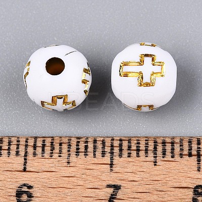 600Pcs Plating Acrylic Beads PACR-LP0001-01-1