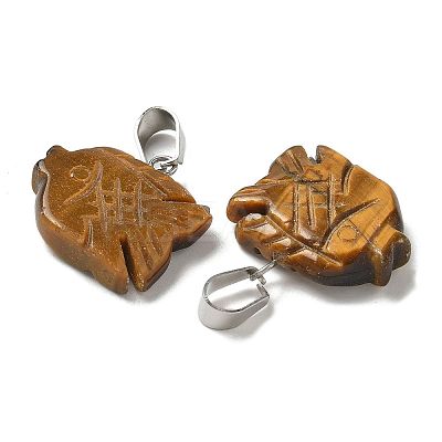 Natural Tiger Eye Pendants G-B127-16P-04-1