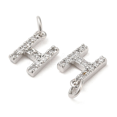 Brass Micro Pave Grade AAA Cubic Zirconia Charms ZIRC-P067-11P-H-NR-1