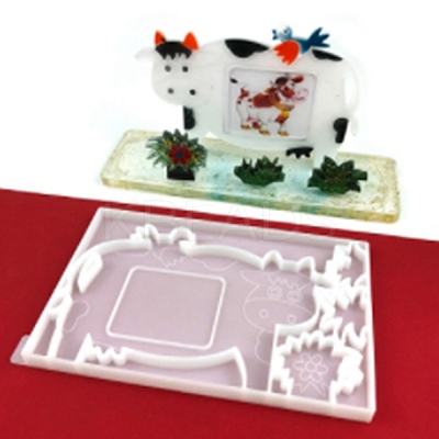 DIY Cow Photo Frame & Grass Decoration Silicone Molds DIY-I099-59-1