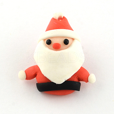 Handmade Christmas Santa Claus Polymer Clay Pendants X-CLAY-R060-33-1