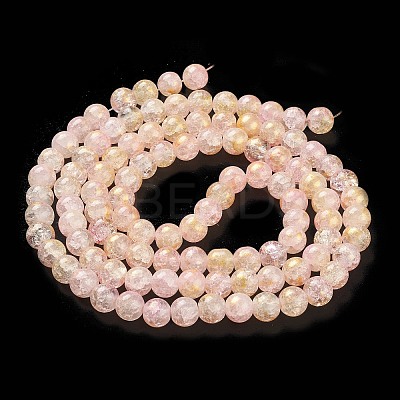 Baking Paint Crackle Glass Bead Strands DGLA-R053-05E-1