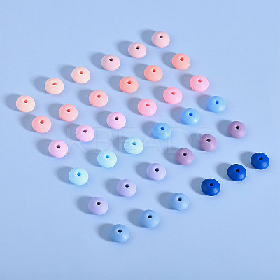 180Pcs 12 Colors Rondelle Food Grade Eco-Friendly Silicone Abacus Beads SIL-CA0003-18-1