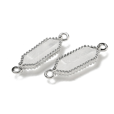 Natural Quartz Crystal Faceted Double Terminal Pointed Rock Crystal Hexagon Connector Charms G-G181-04P-01-1