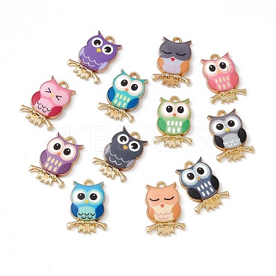 Painted Alloy Pendants PALLOY-P288-01G-1