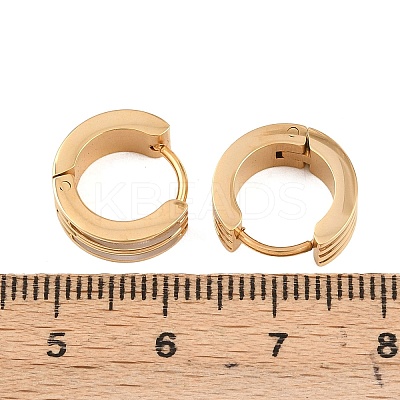 Stripe 304 Stainless Steel Shell Hoop Earrings for Women EJEW-L307-11G-1
