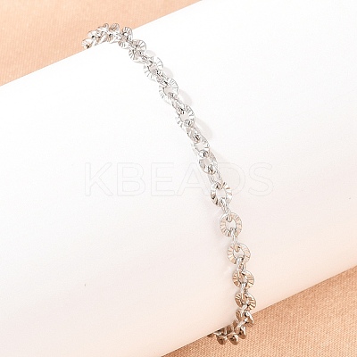 201 Stainless Steel Oval Link Chain Bracelets for Women LS-BJEW-G767-01F-P-1