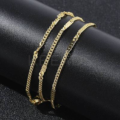 Brass Twisted Chain Necklaces for Women KK-CBA2293-06G-1