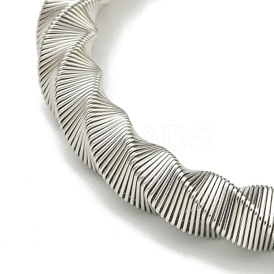 Non-Tarnish Adjustable 304 Stainless Steel Twist Spring Wire Bracelets BJEW-H617-11P-1